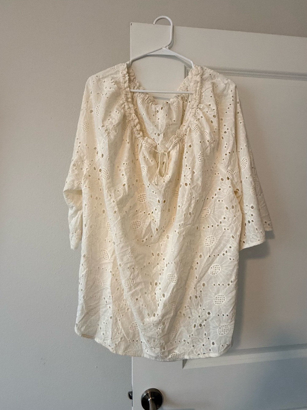 Ruby Rd. Cream Eyelet Peasant Blouse - Picture 5 of 6